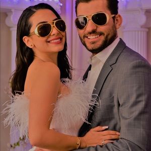 Jovani White Off the Shoulder Feather Dress